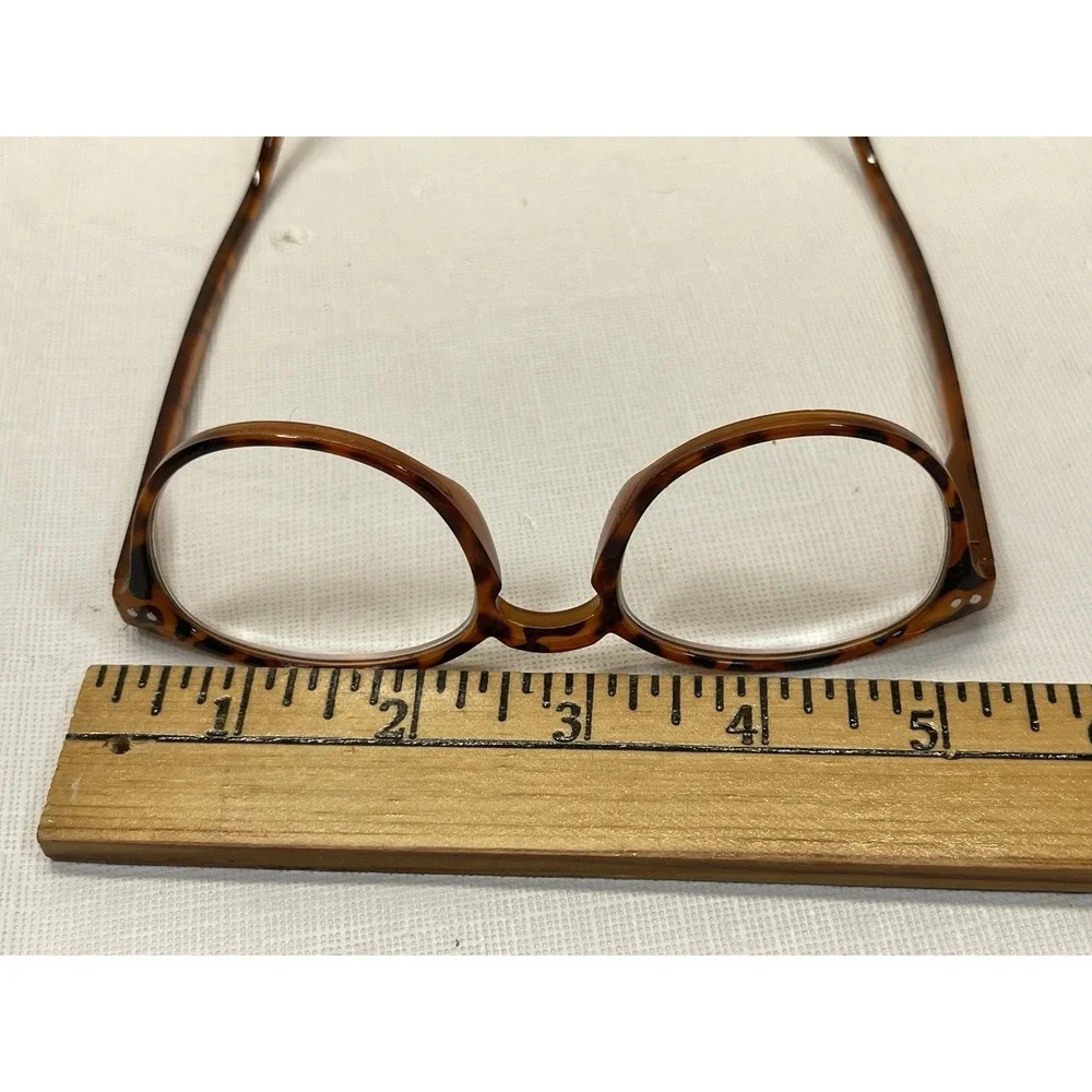 Round Tortoise Reading EyeGlasses Frames +3.00 Rdr Tort 50 19-145 Full Rim